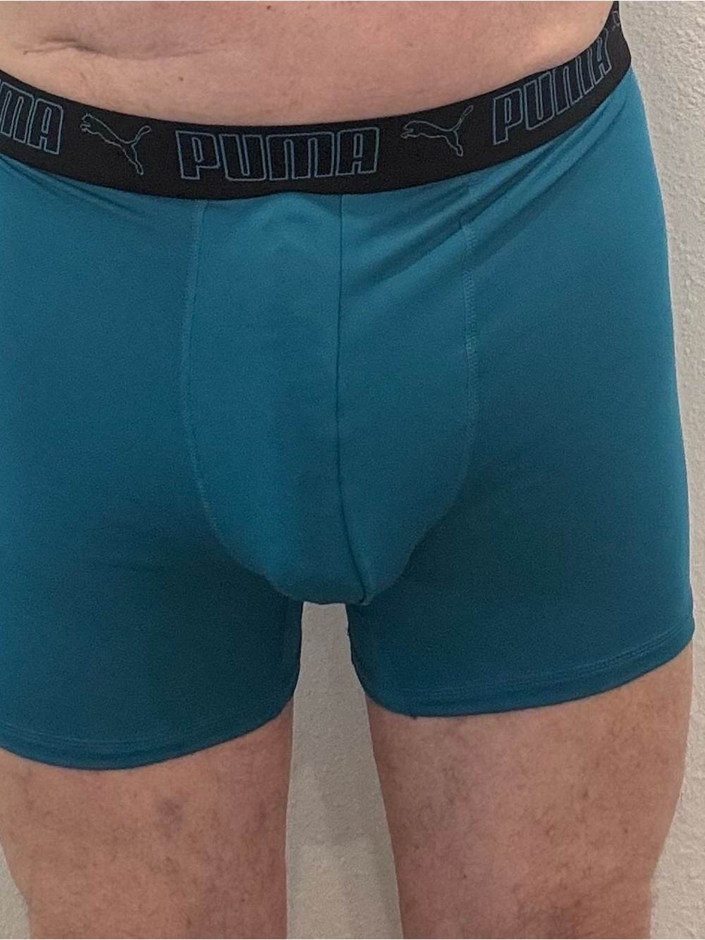 Puma Men's Teal Boxer Briefs with Branded Waistband